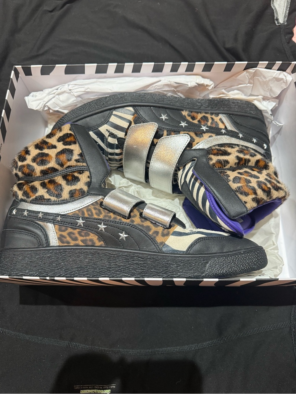 PUMA x Paul Stanley Ralph Sampson Mid sneakers featuring a zebra print & leopard - Picture 6 of 7